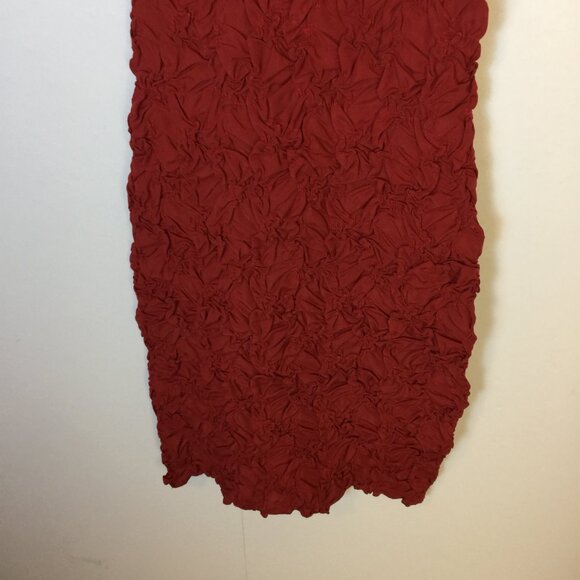 New! Zara Mini Bodycon Dress S Womans Red Textured Sleeveless Mocked Neck - Picture 10 of 13